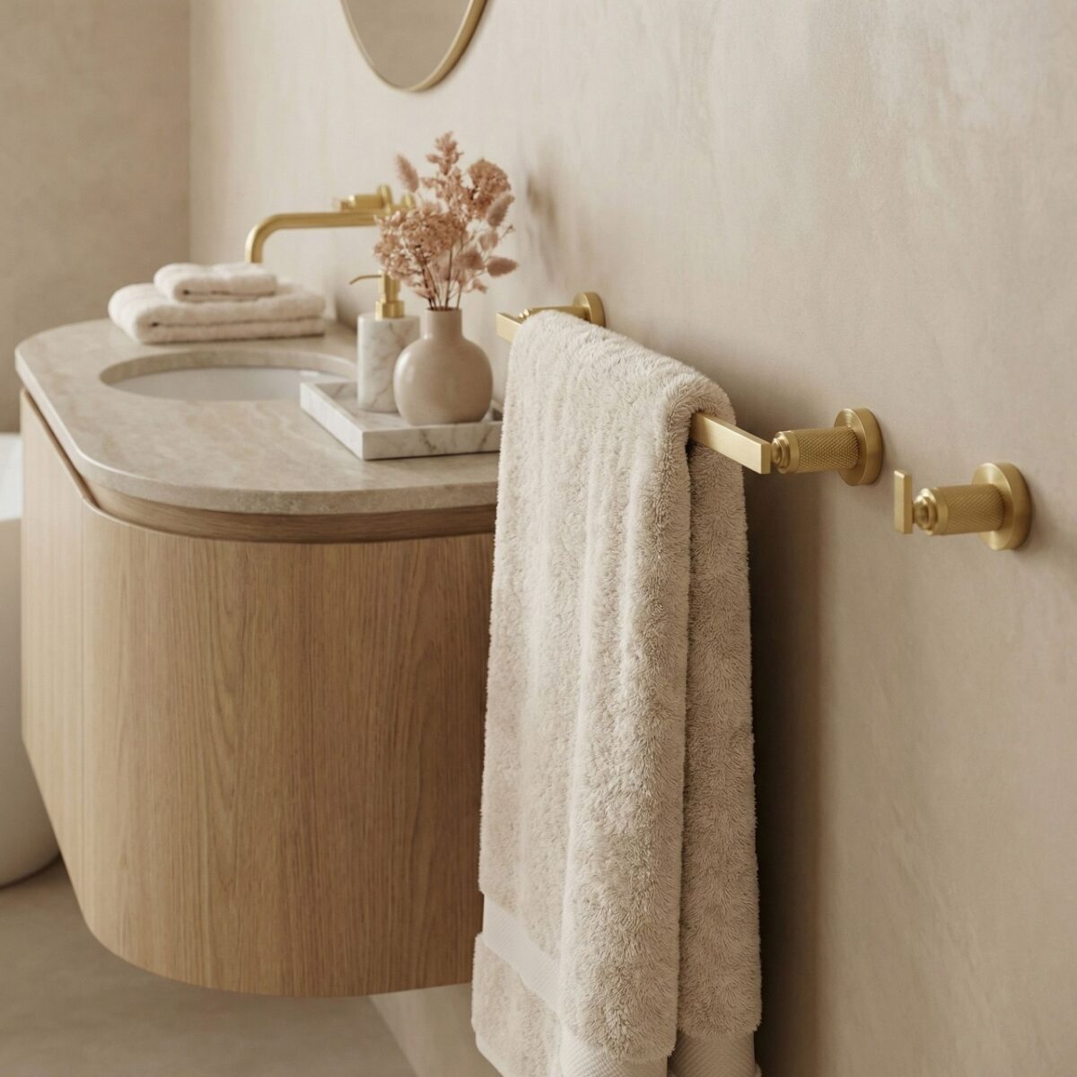 Porta asciugamani da parete Rivo 81301 in oro spazzolato – 60x6,5x4,2 cm - immagine 6