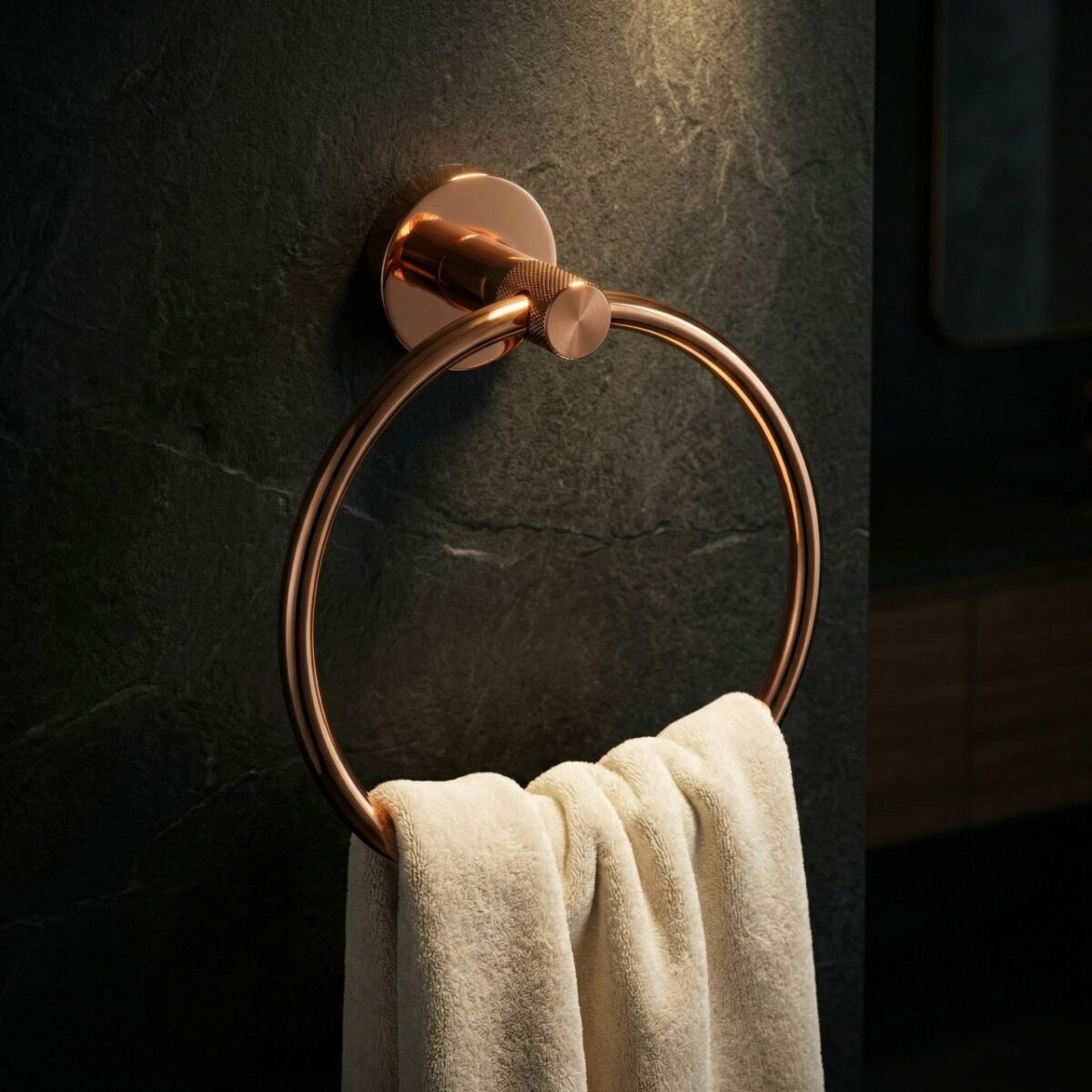 Porta asciugamani ad anello Modern 6610 in rame – 15,5x6,5x18 cm - immagine 3