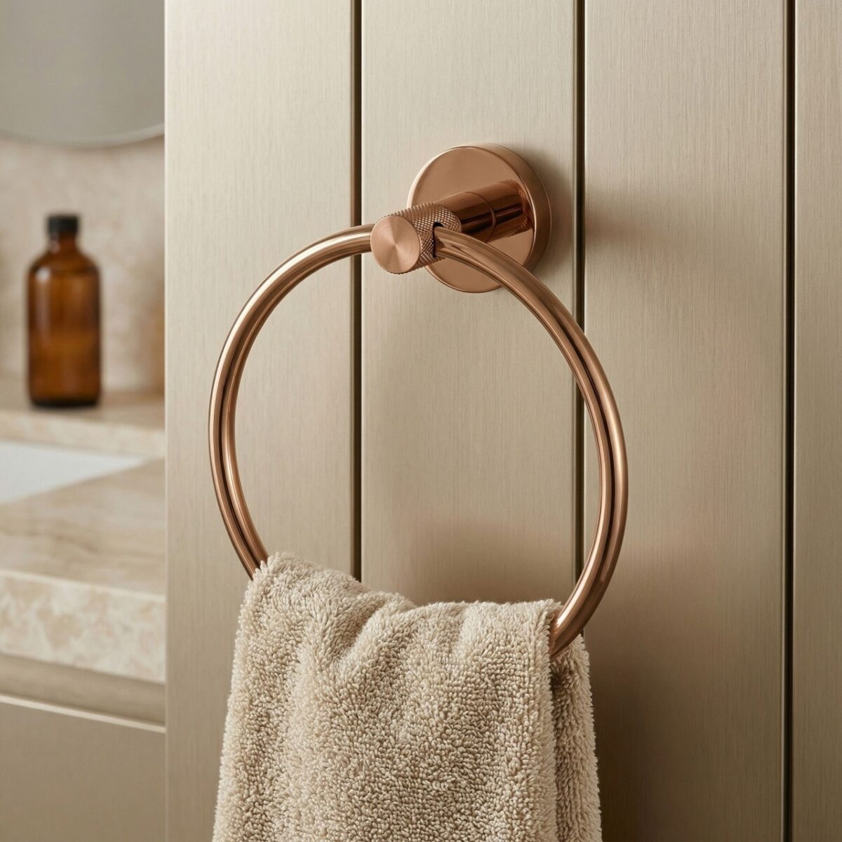 Porta asciugamani ad anello Modern 6610 in rame – 15,5x6,5x18 cm - immagine 5