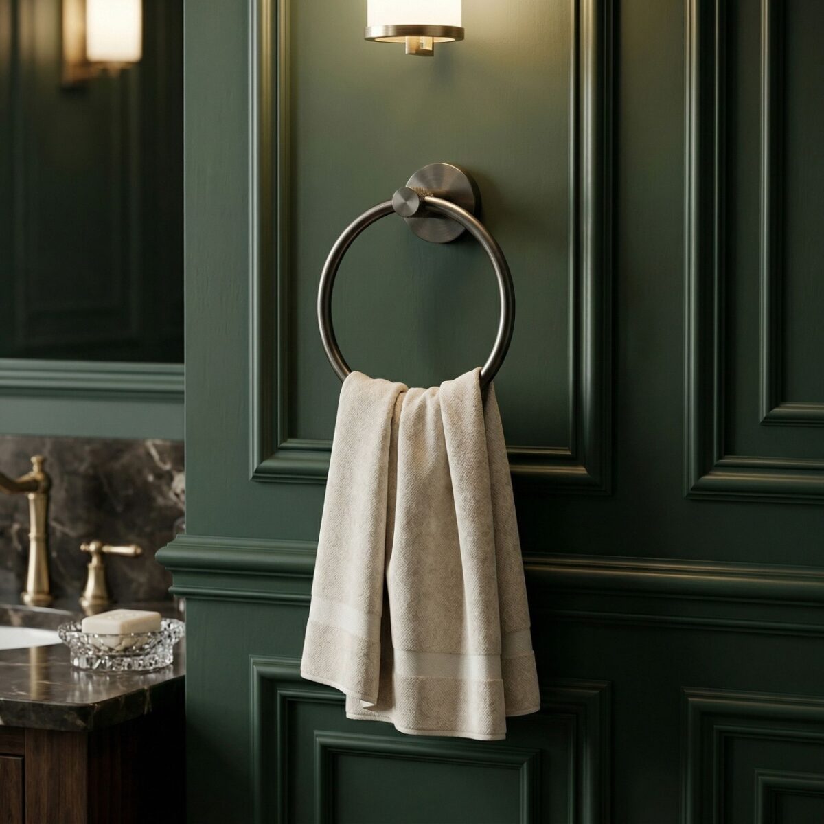 Porta asciugamani ad anello Modern 6610 in titanio – 15,5x6,5x18 cm - immagine 3