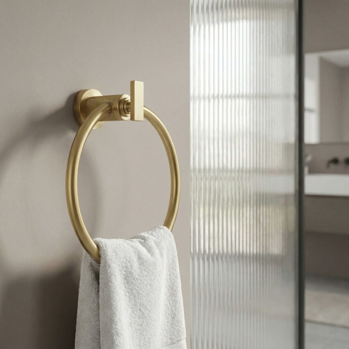 Porta asciugamani ad anello Rivo 81307 in oro spazzolato – 18x6,5x20 cm - immagine 6