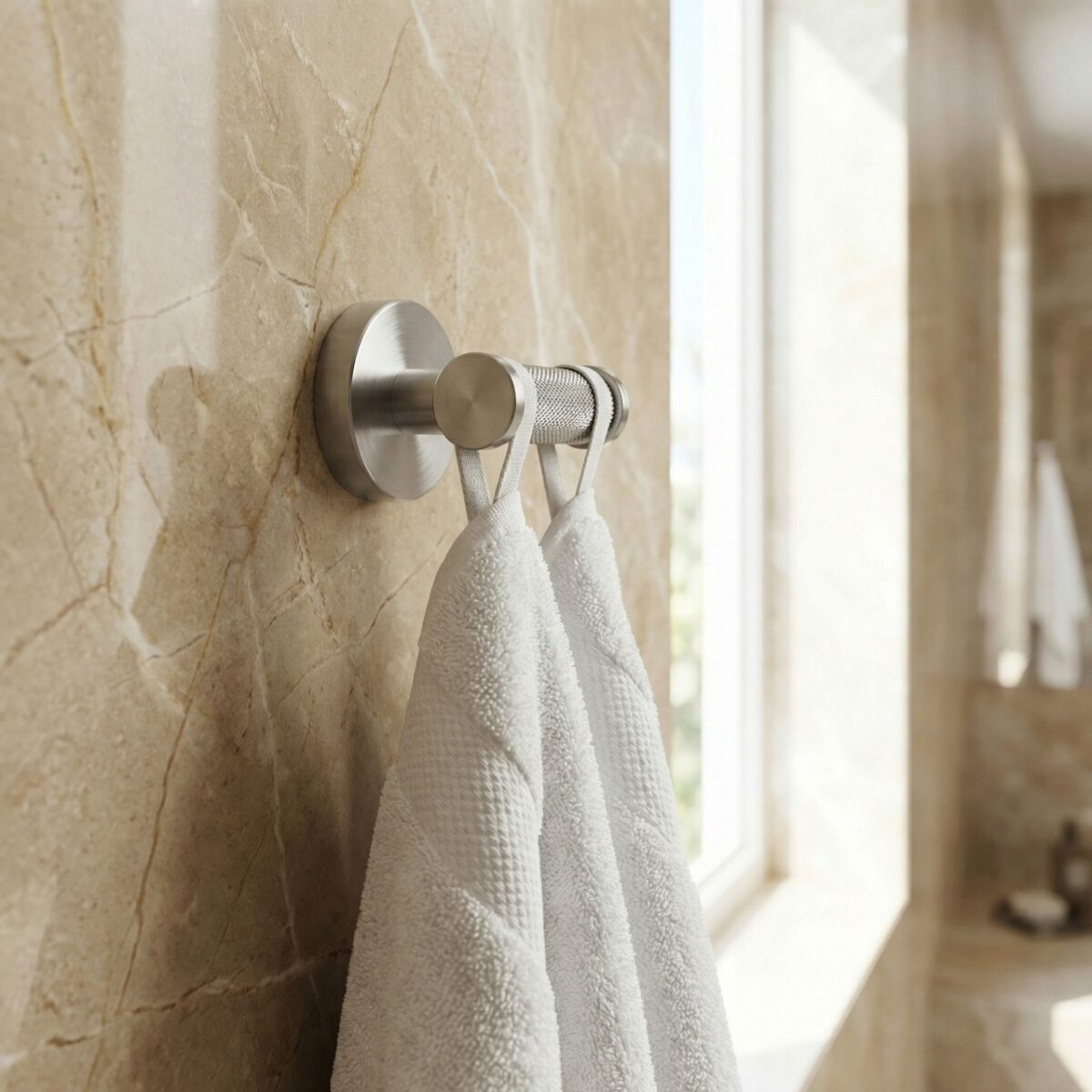 Gancio doppio da parete Modern 6612 in nickel spazzolato – 6,5x7x5 cm - immagine 4