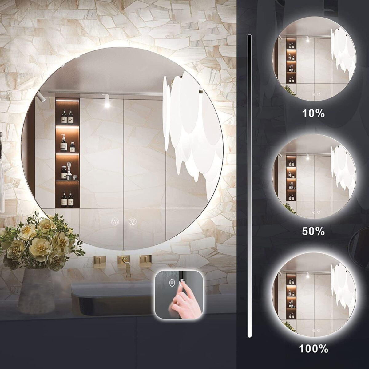 Specchio LED HZJ100 – Ø100 cm - immagine 4