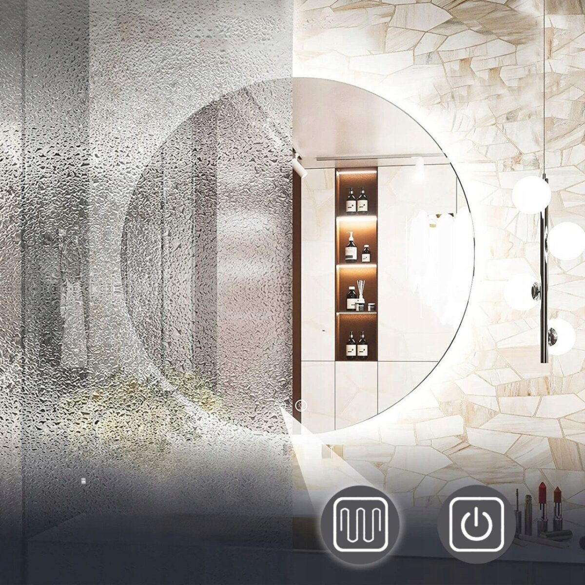 Specchio LED HZJ100 – Ø100 cm - immagine 5