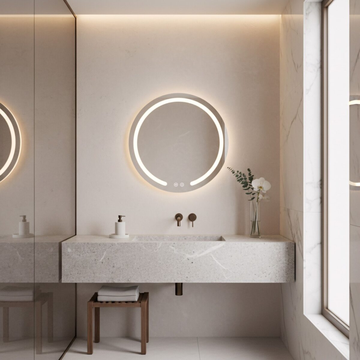Specchio LED Modern – Ø60 cm - immagine 7