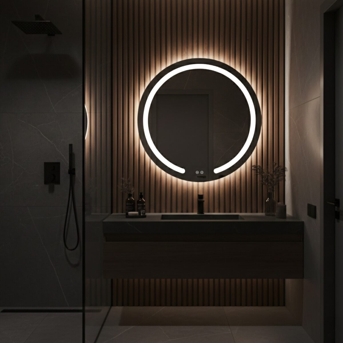 Specchio LED Modern – Ø70 cm - immagine 3