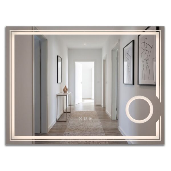 Specchio LED HAVEN con illuminazione – 80x60 cm