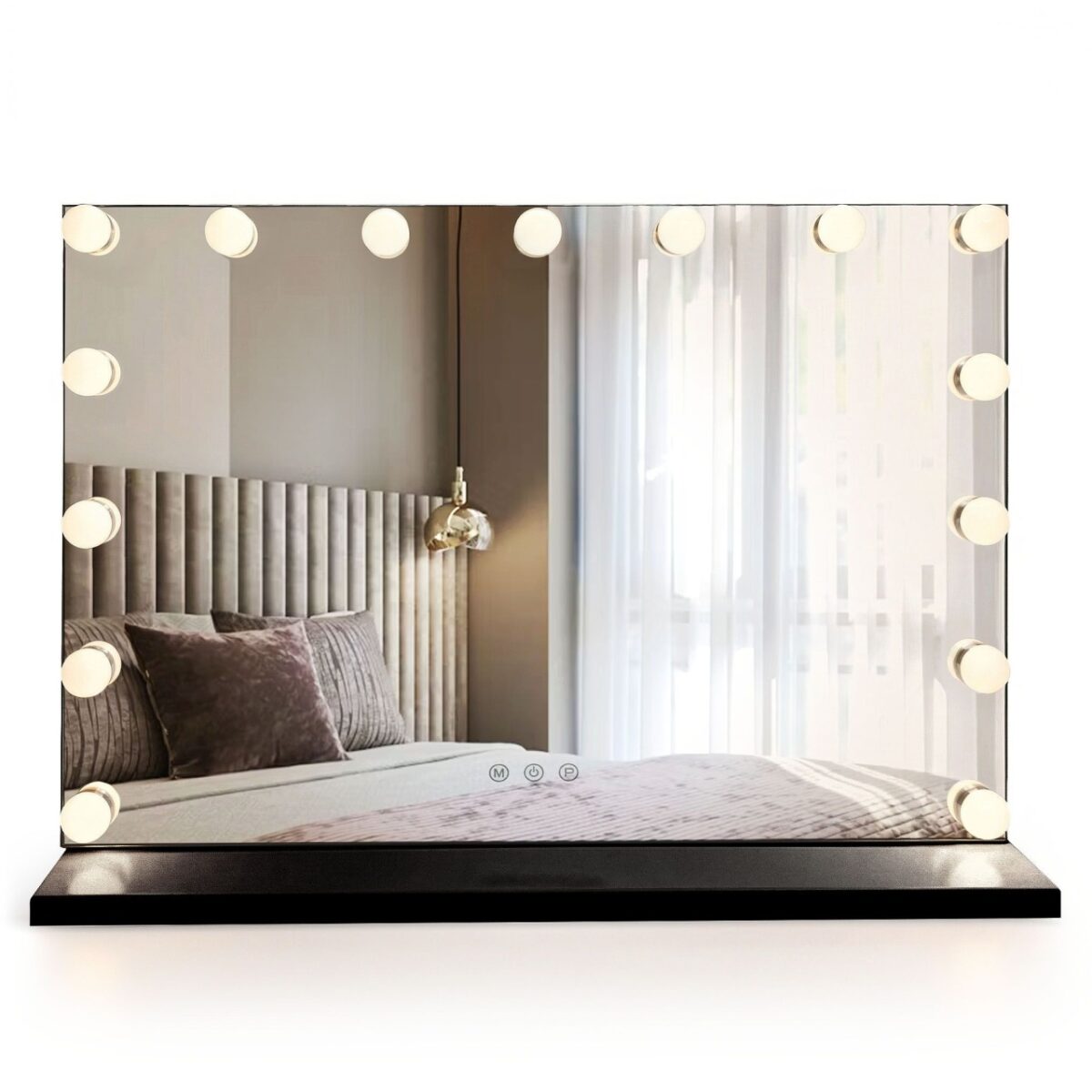 Specchio cosmetico LED HOLLYWOOD Black – 80x60 cm - immagine 3