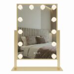 Specchio cosmetico LED Hollywood L.Gold con illuminazione – 30x40 cm