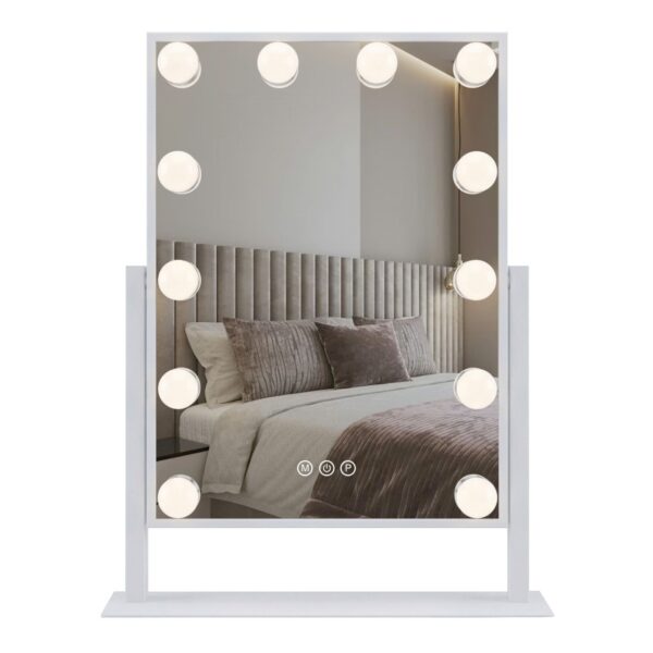 Specchio cosmetico LED HOLLYWOOD White – 30x40 cm