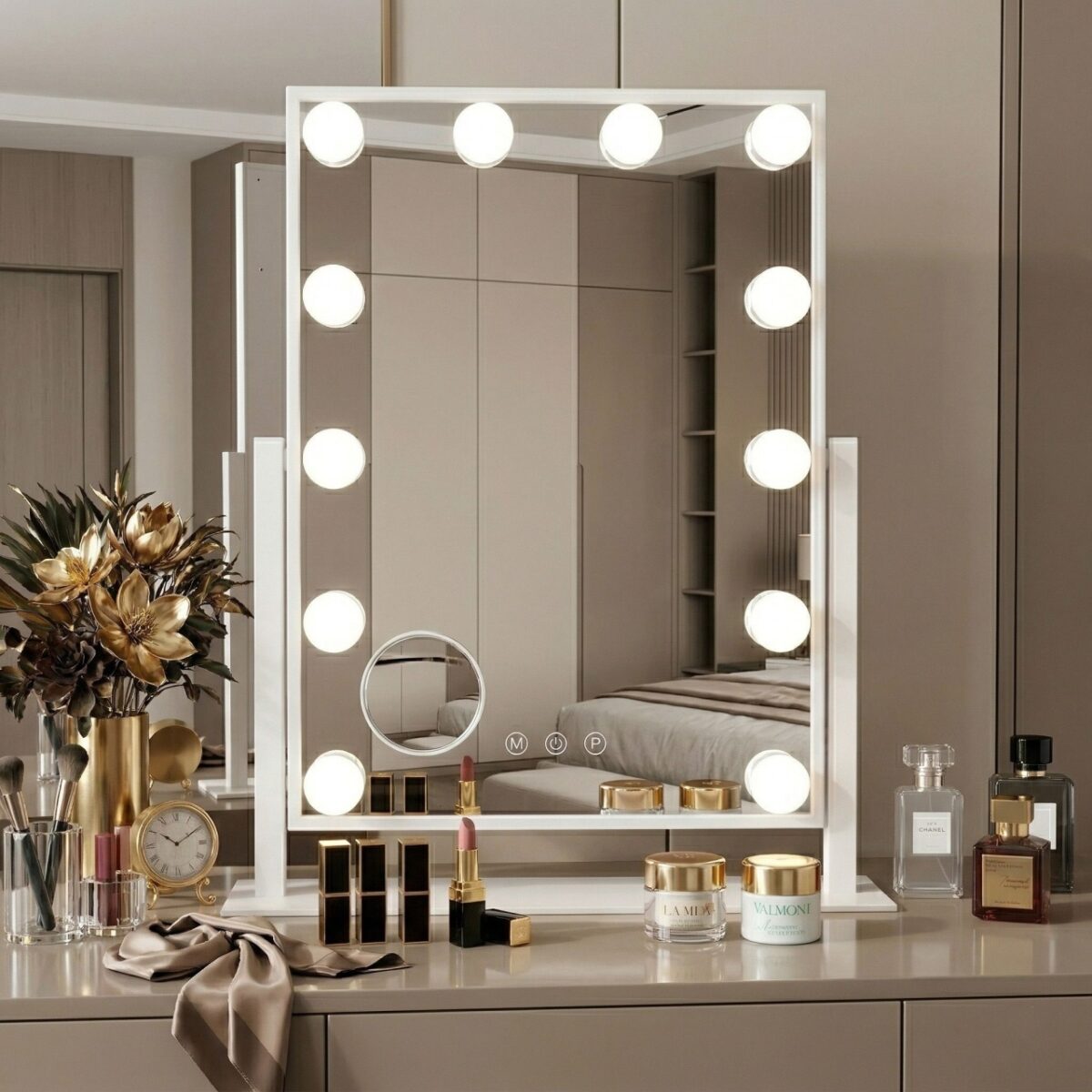 Specchio cosmetico LED HOLLYWOOD White – 30x40 cm - immagine 2