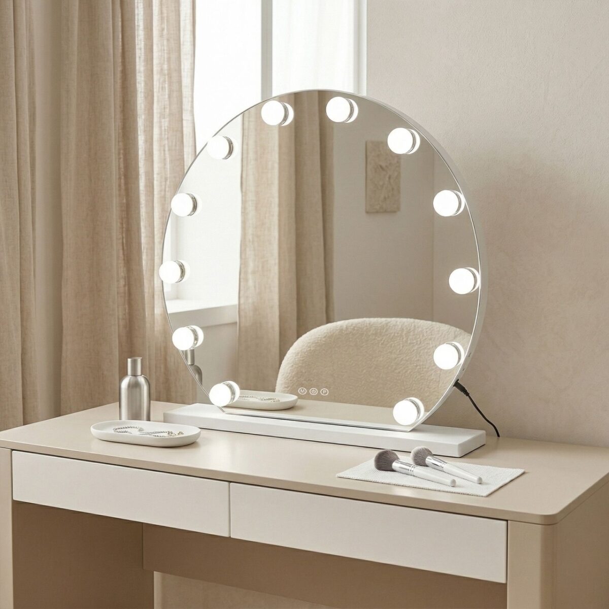 Specchio LED HOLLYWOOD White – Ø50 cm - immagine 2