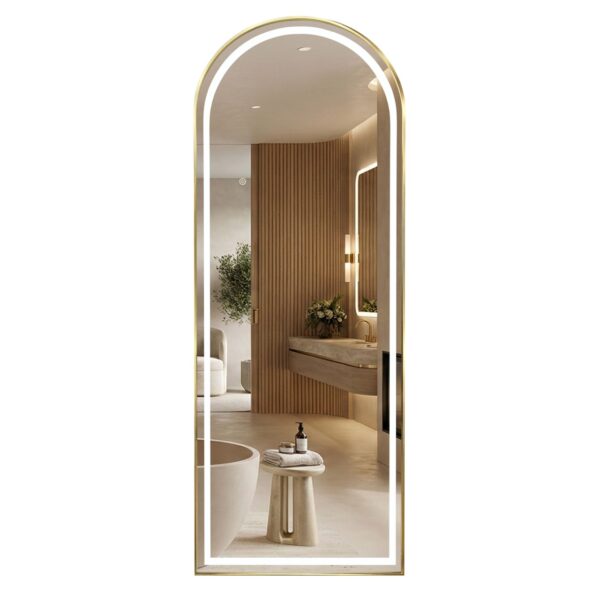 Specchio LED Orbit Oro Spazzolato – 60×170 cm