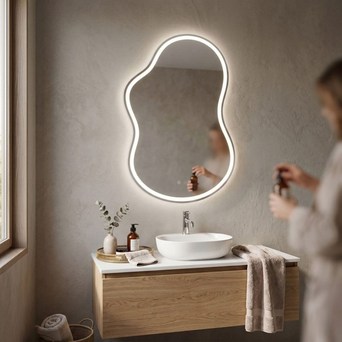 Specchio LED UNO – 80x55 cm - immagine 3