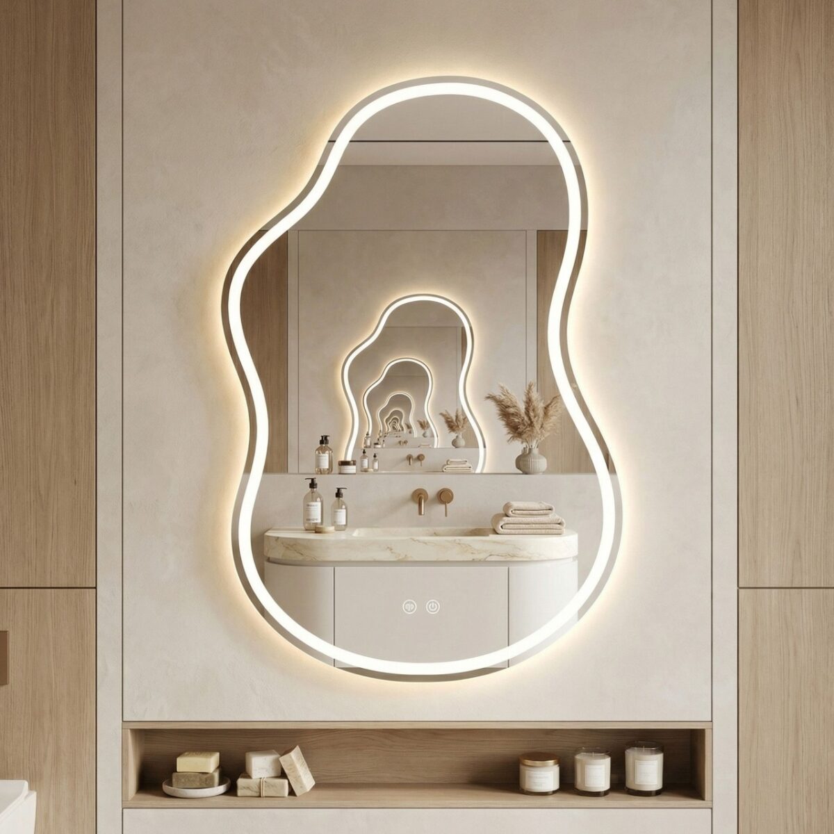 Specchio LED UNO DOUBLE – 80x55 cm - immagine 2