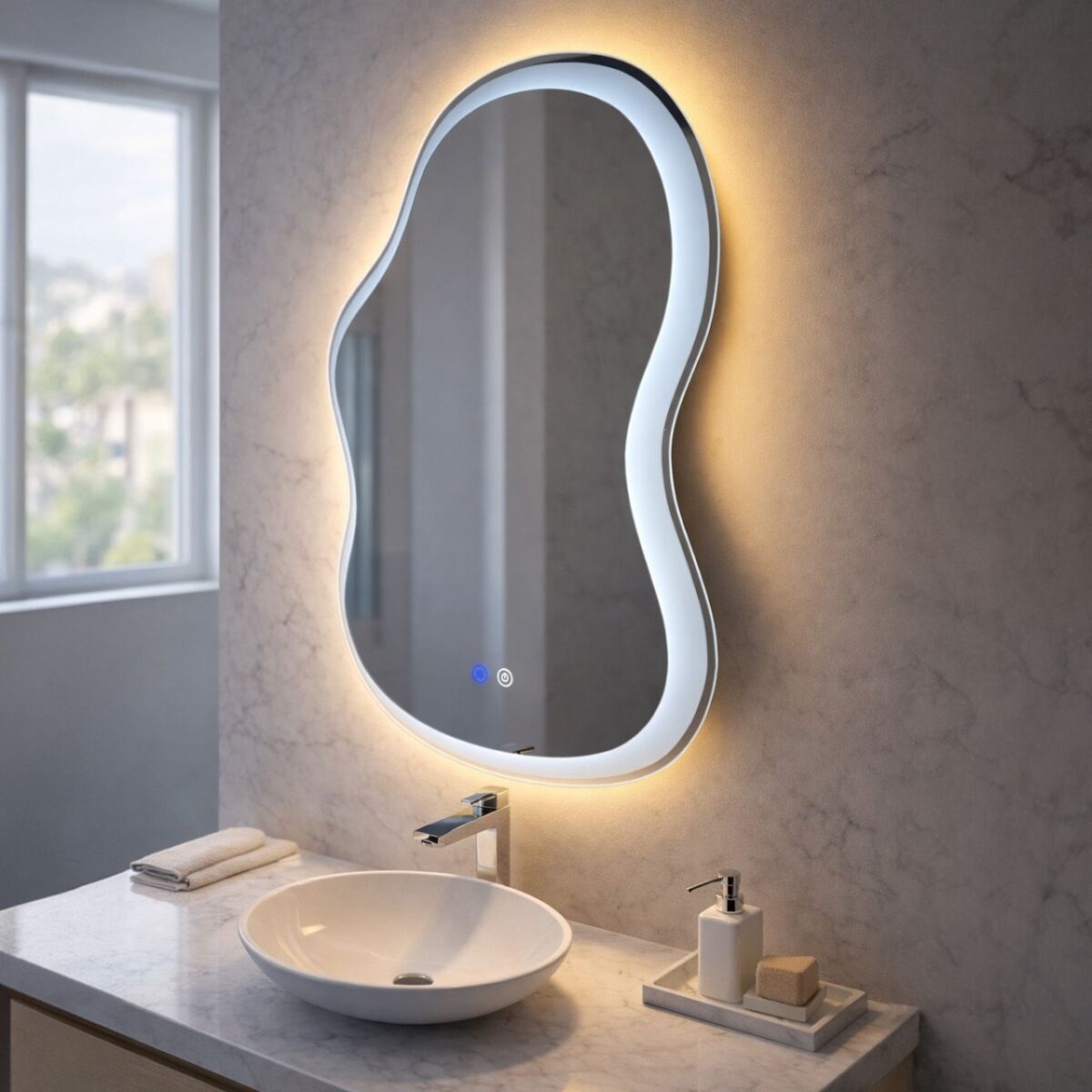 Specchio LED UNO DOUBLE – 80x55 cm - immagine 3