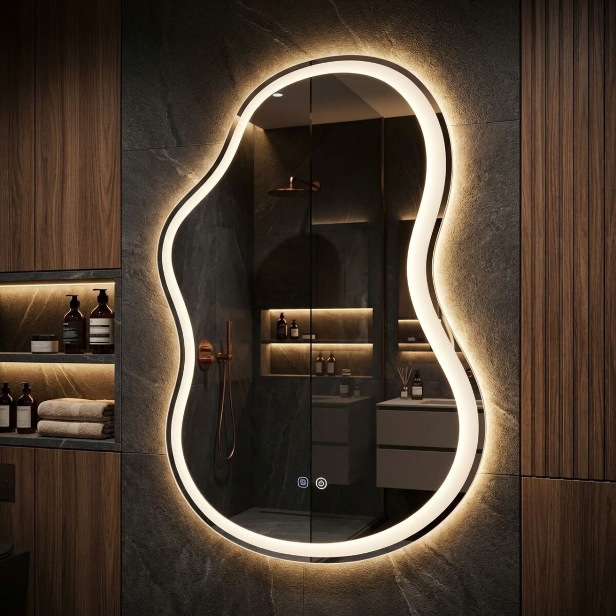 Specchio LED UNO DOUBLE – 80x55 cm - immagine 4