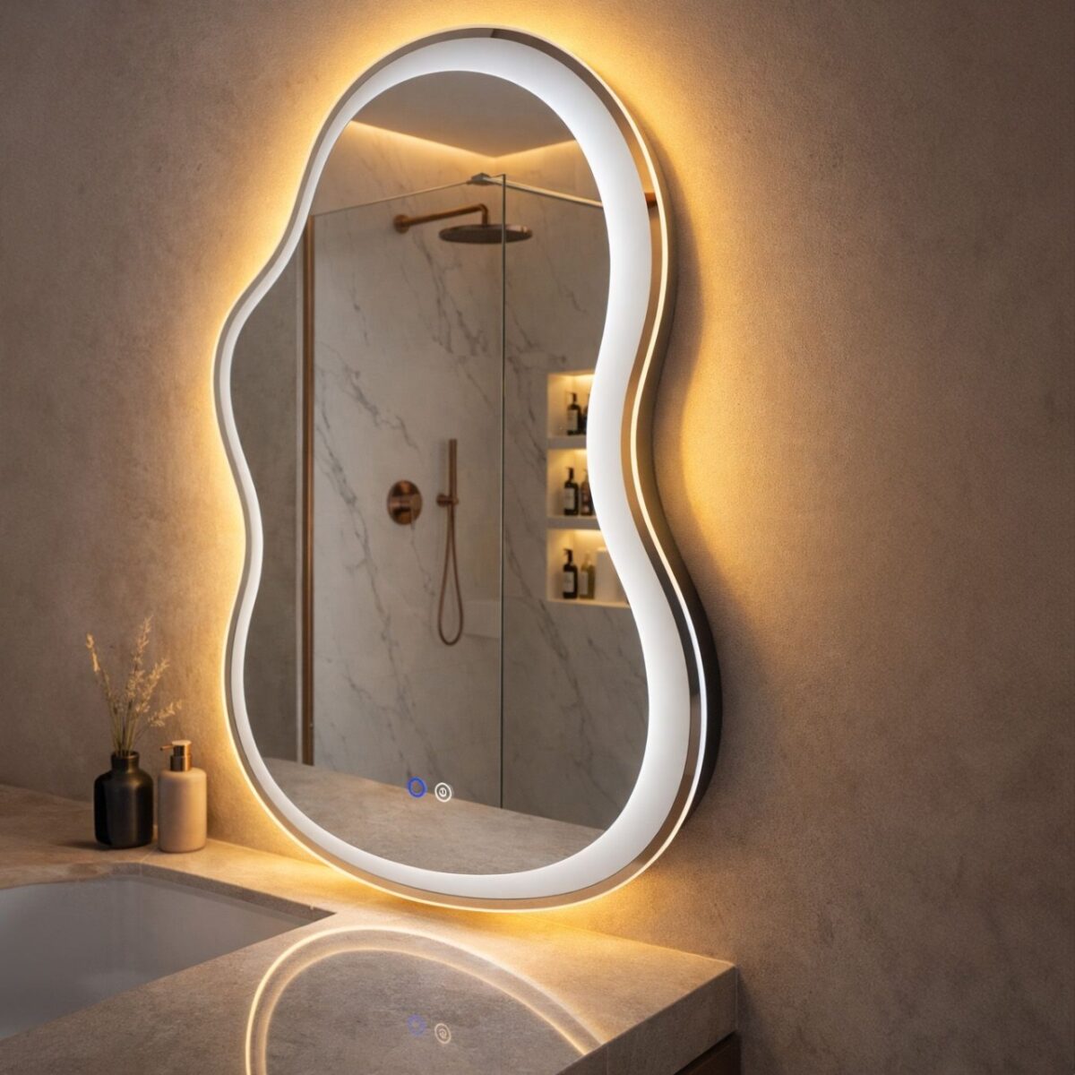 Specchio LED UNO DOUBLE – 80x55 cm - immagine 6