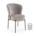 Sedia K590 in tessuto CREMONA color grigio con struttura nera – 55x66x80 cm