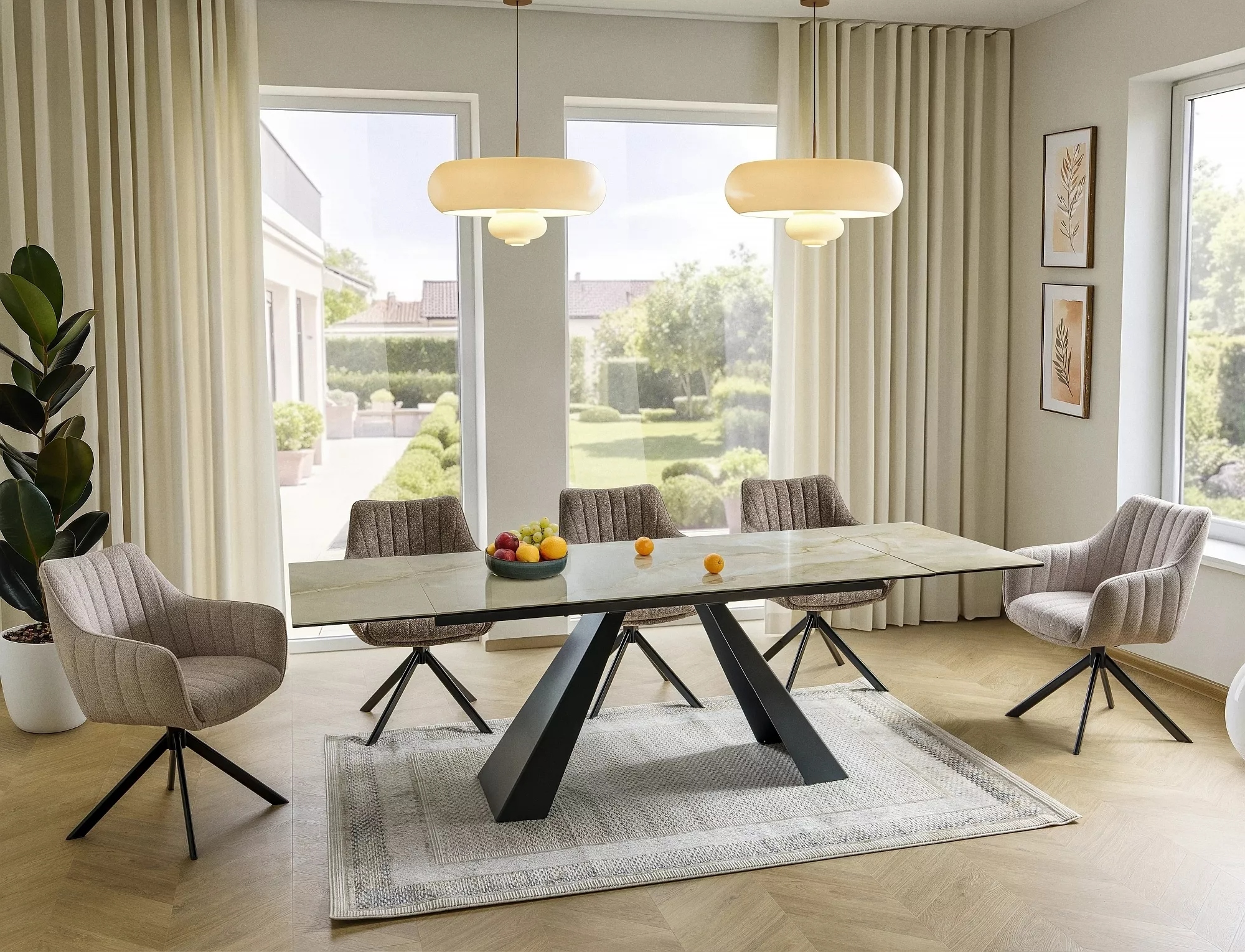 foto_add-13809 Tavolo SALVADORE Ceramic allungabile in ceramica Onice Oro e nero – 160-240×90 cm - immagine 1