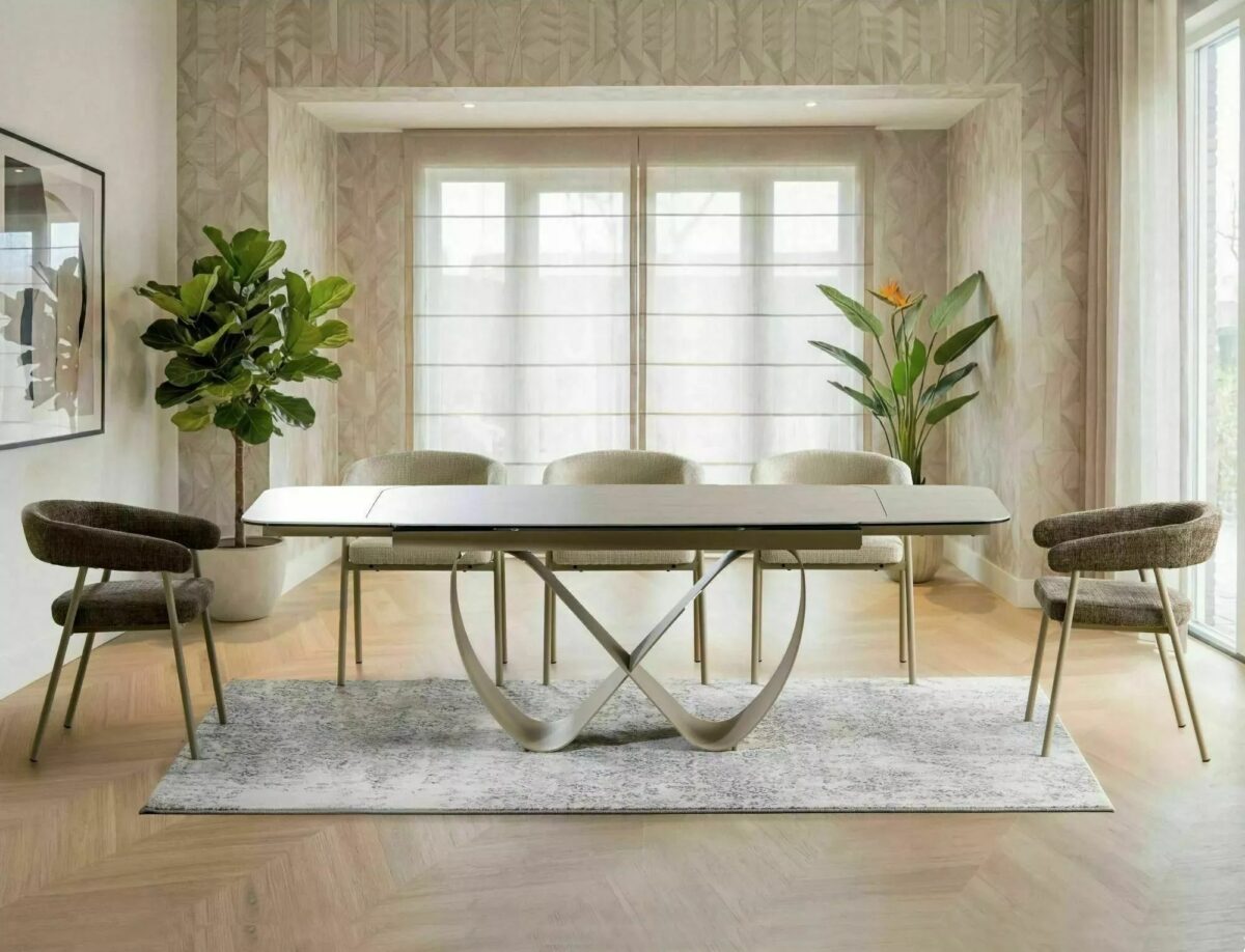 Tavolo INFINITY Ceramic allungabile in ceramica Travertino beige e cashmere – 160-236×95 cm - immagine 3