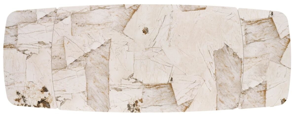 Tavolo Benjamin allungabile in ceramica effetto marmo beige e cashmere – 160-240×90 cm - immagine 5