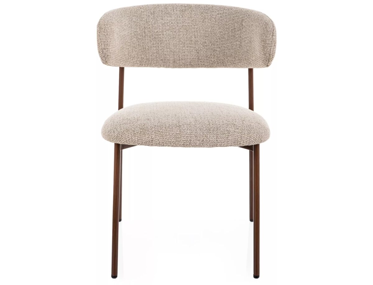 Sedia ELTON D Noelle in tessuto beige 30 con struttura effetto noce - immagine 4