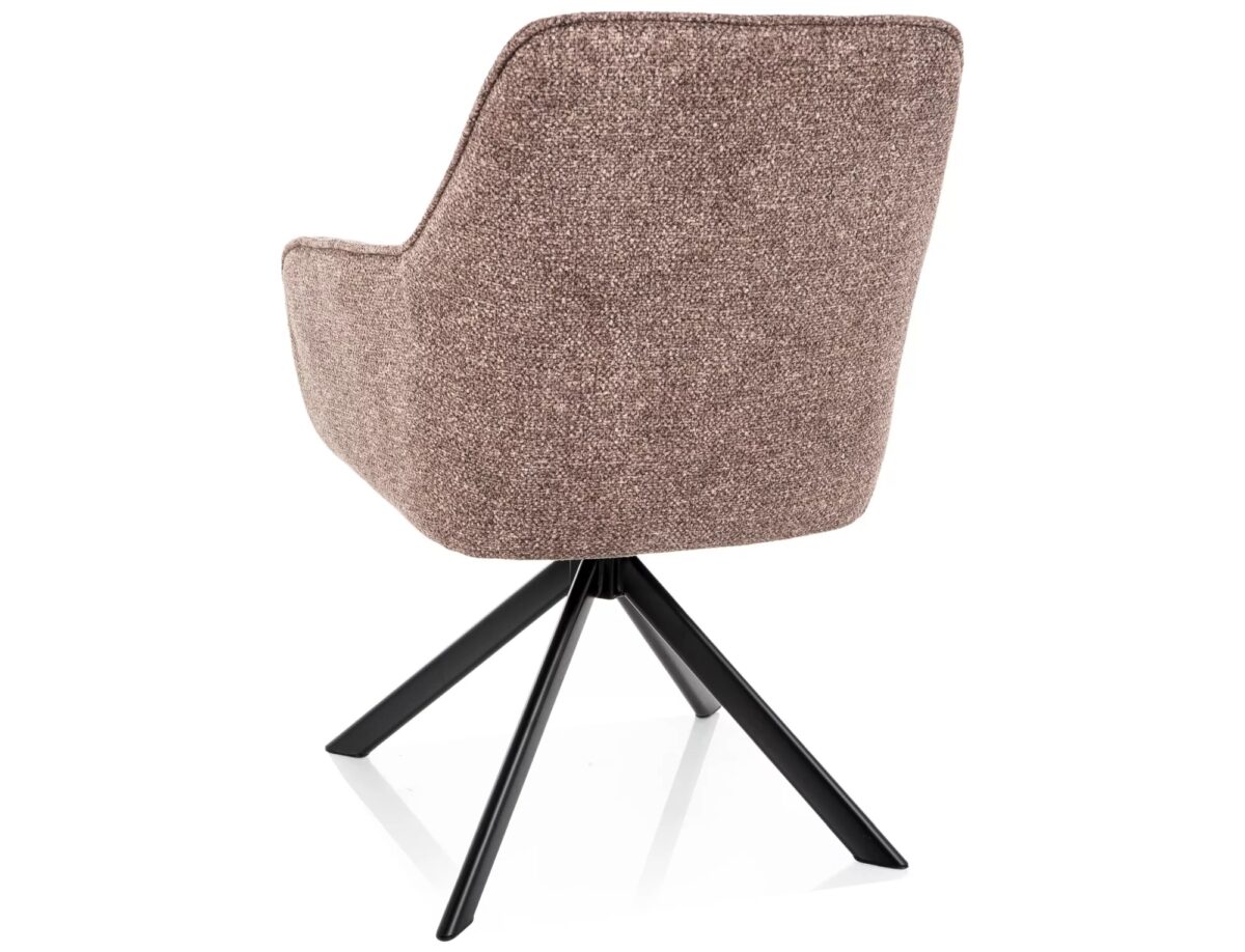 Sedia Notti Leo girevole 180° con Auto-Return in tessuto beige scuro e nero - immagine 2