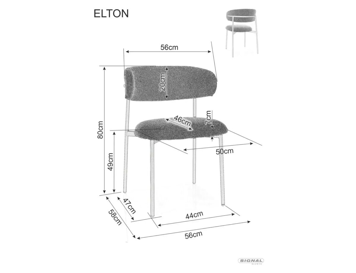 Sedia ELTON D Noelle in tessuto beige 30 con struttura effetto noce - immagine 5