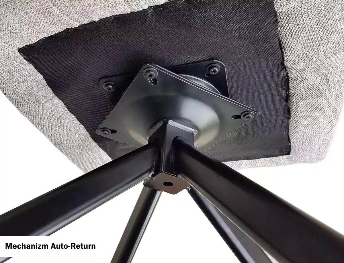Sedia Notti Leo girevole 180° con Auto-Return in tessuto beige scuro e nero - immagine 5