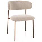 Sedia ELTON D Noelle in tessuto beige 30 con struttura effetto noce