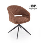 Sedia K602 in tessuto marrone